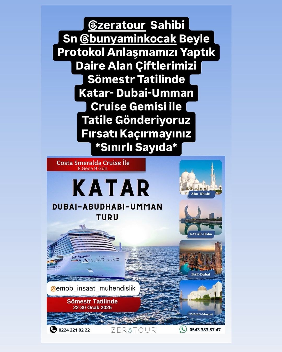 Daire Alan Çiftlerimize Tatil Fırsatı
